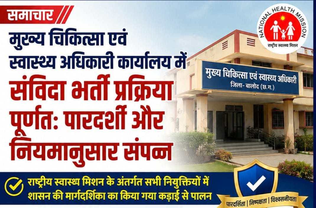 Balod News : राष्ट्रीय स्वास्थ्य मिशन बालोद में संविदा भर्ती प्रक्रिया पारदर्शी व नियमानुसार पूरी: डीपीएम अखिलेश शर्मा