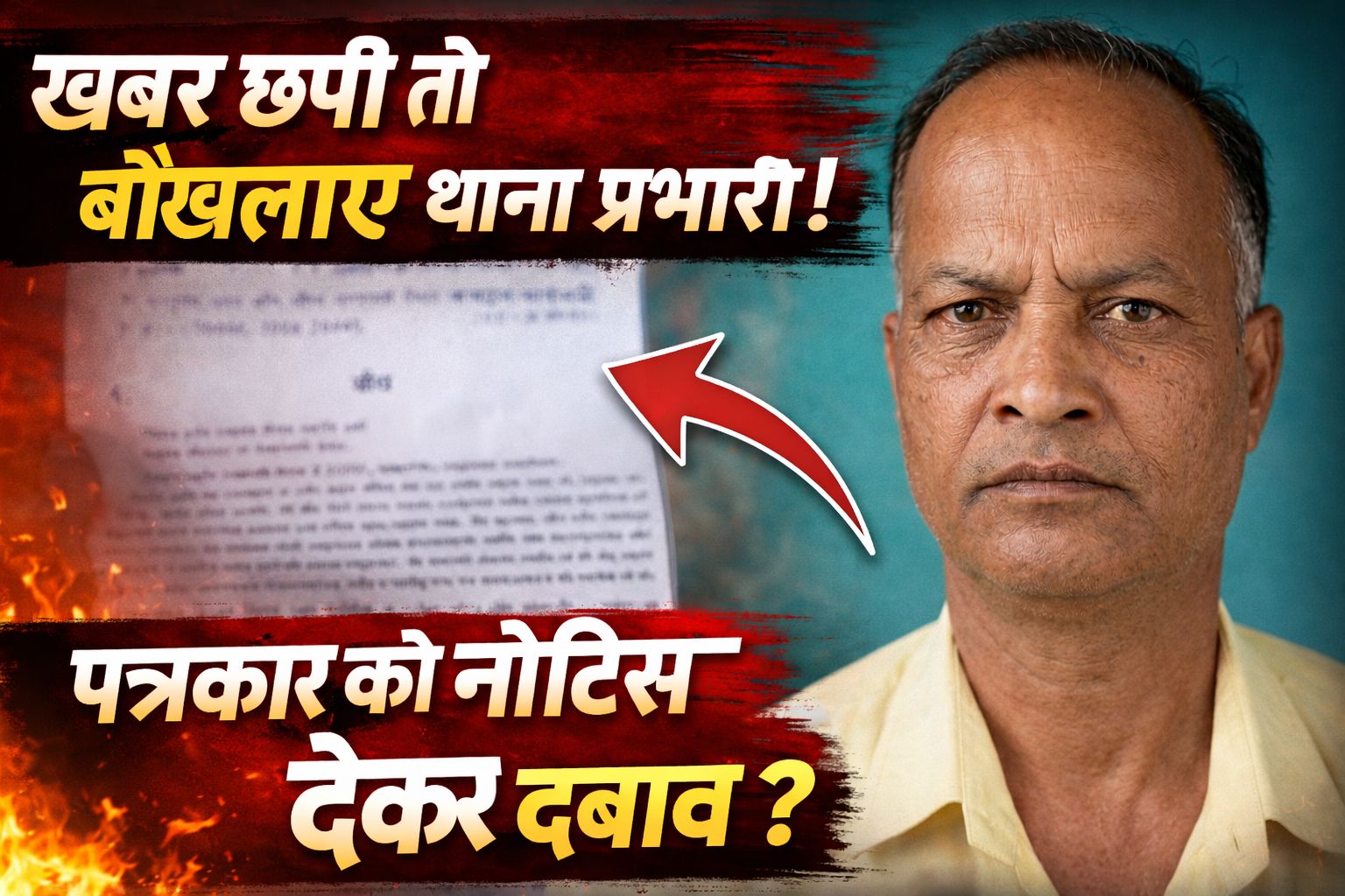 Balrampur news : खबर के बाद बौखलाया थाना प्रभारी ? खुद पर लगे आरोपों पर सफाई देने के बजाय पत्रकार को भेजा नोटिस