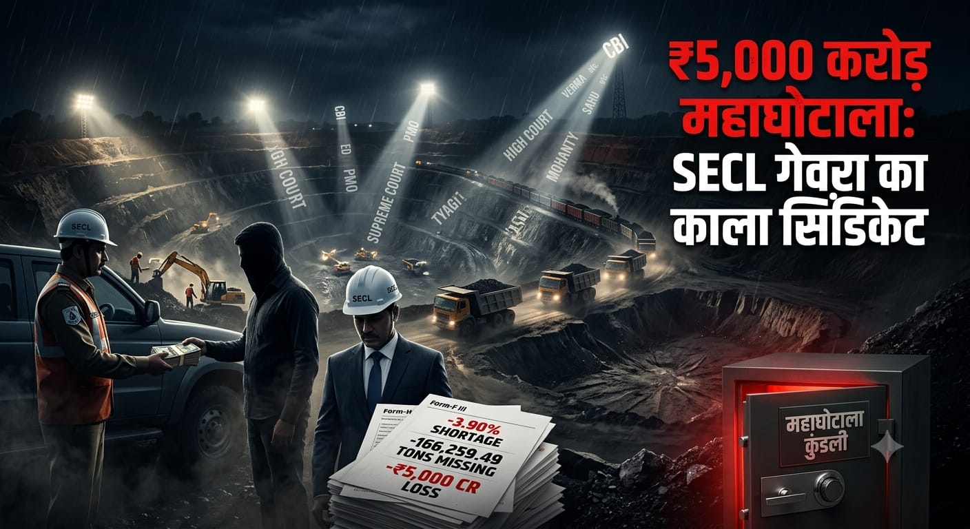 Korba News : SECL गेवरा में कथित ₹5,000 करोड़ कोयला घोटाला: RTI दस्तावेजों के आधार पर PMO, CBI और ED से जांच की मांग