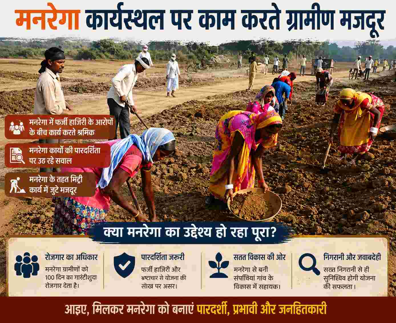 Sarangarh news : मनरेगा में अनियमितताओं पर उठ रहे सवाल, मजदूरों तक पूरा लाभ पहुंचाने की मांग